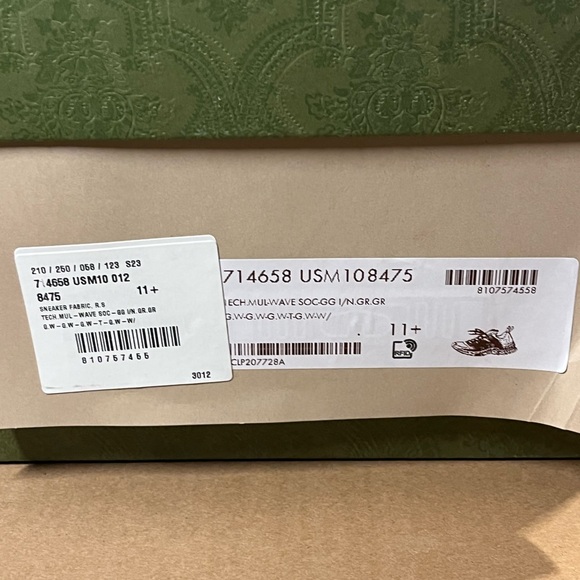 Authentic GUCCI SNEAKERS MENS RUN TRAINERS TECH FABRIC LOGO sz 11.5G / 12 US - Picture 12 of 15